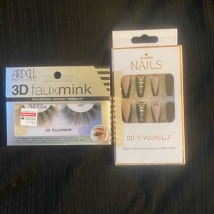 Press on nails and eyelash bundle